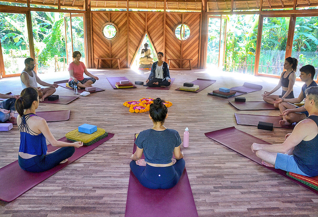 Yoga Class in Yurt Bali Yoga Studios Ubud Classes Practice Bali