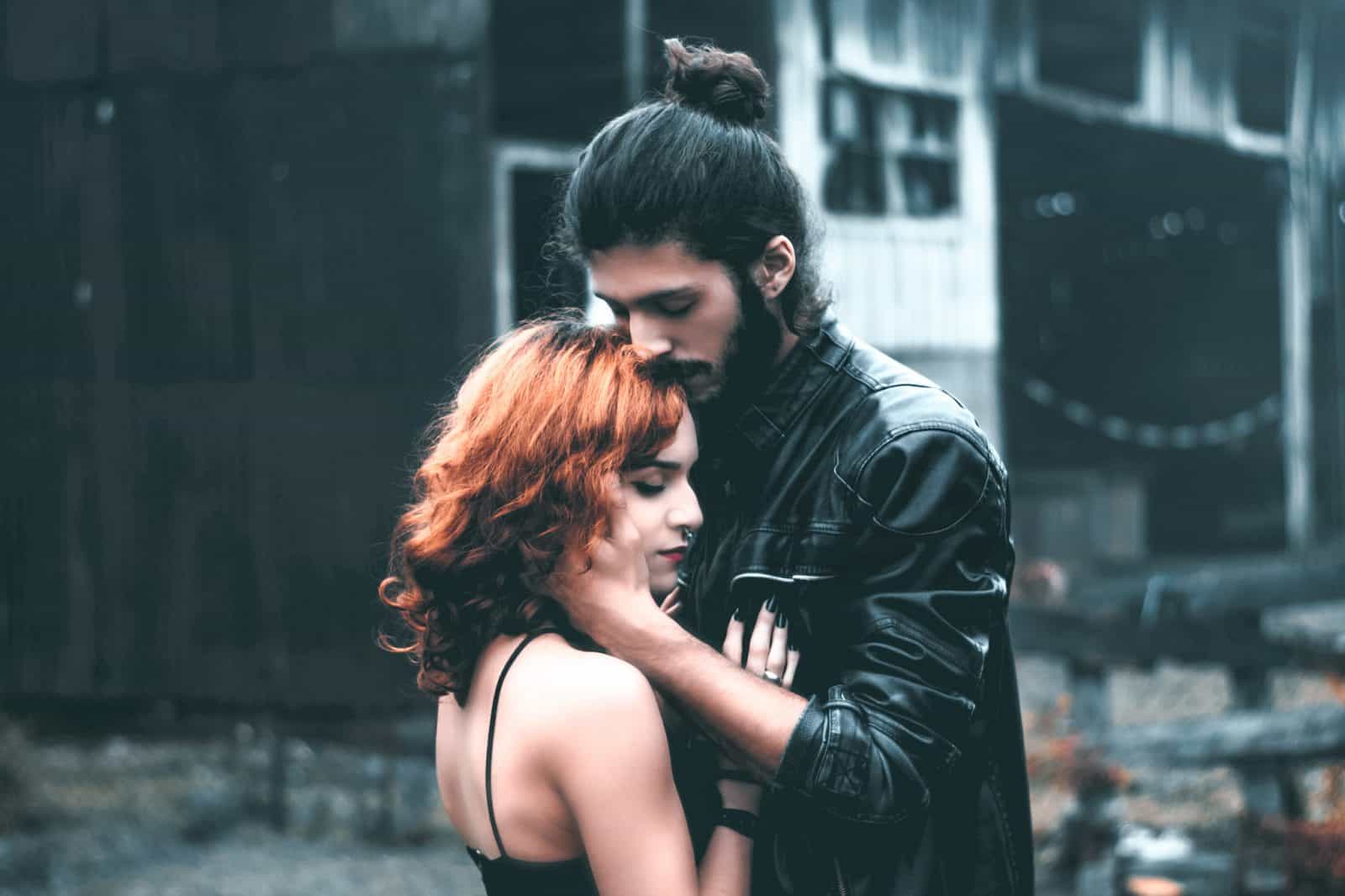 couple holding each other on the street defining your core values relationships