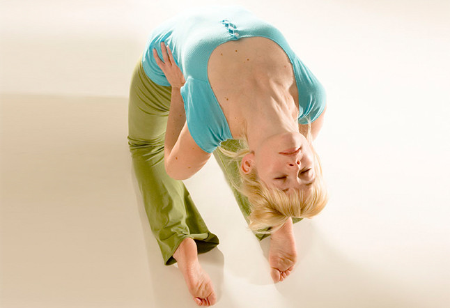 woman practising yoga