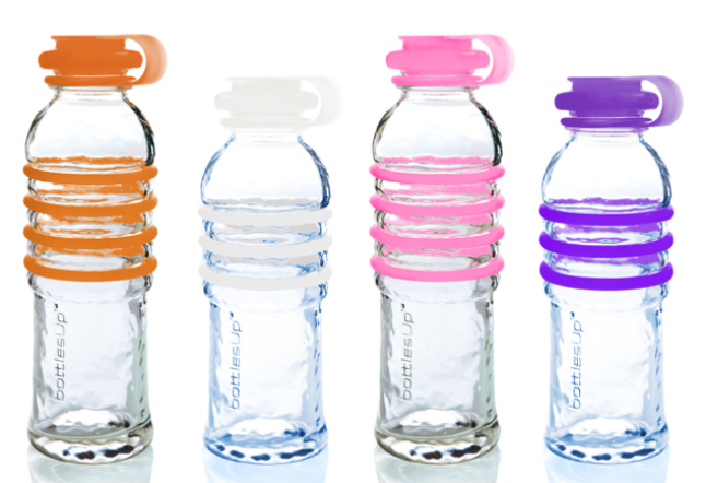 glass bottles in yoga classes