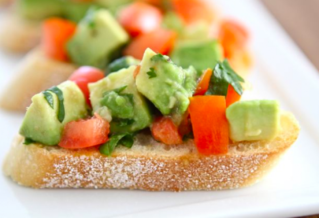 avocado and tomato bruschetta