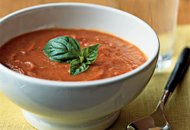 fresh tomato onion basil soup