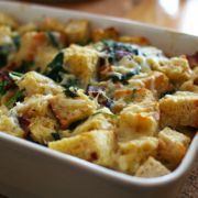 savory bread pudding with kale