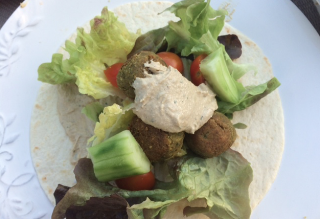 homemade falafel pita