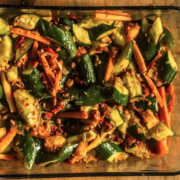 veggies in peanut sauce