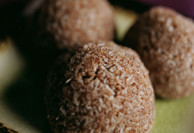 raw chocolate coconut haystacks