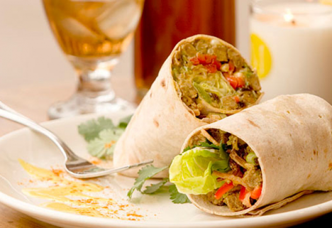 macrobiotic madras tempeh wraps