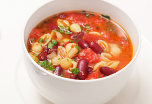 kidney bean soup with gluten-free pasta