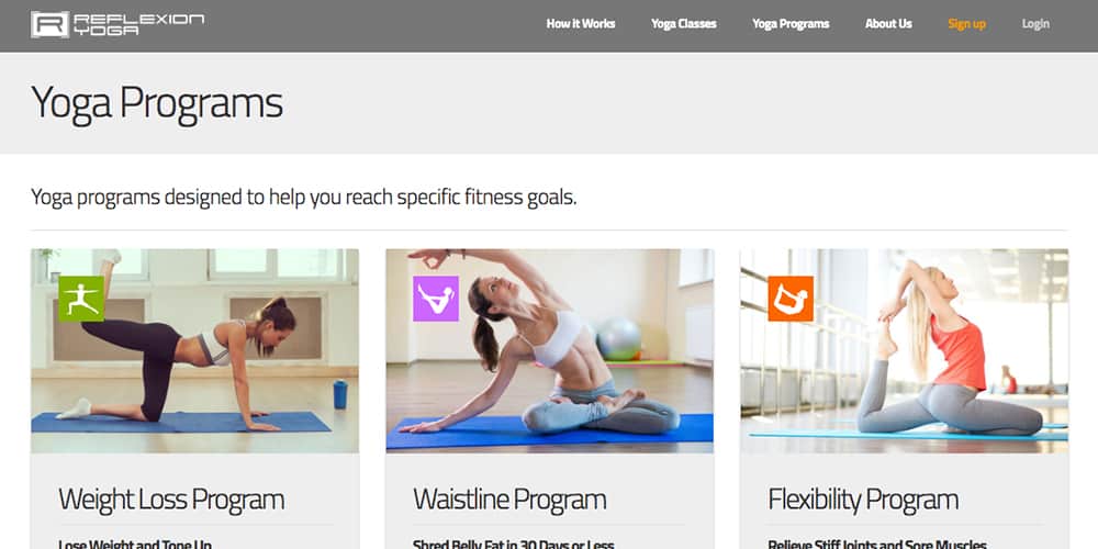 platform with fitness and yoga programs for beginners