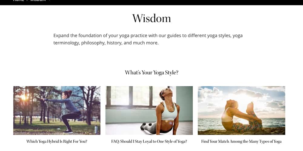 streaming yoga platform with different yoga styles, philosophy, history and more
