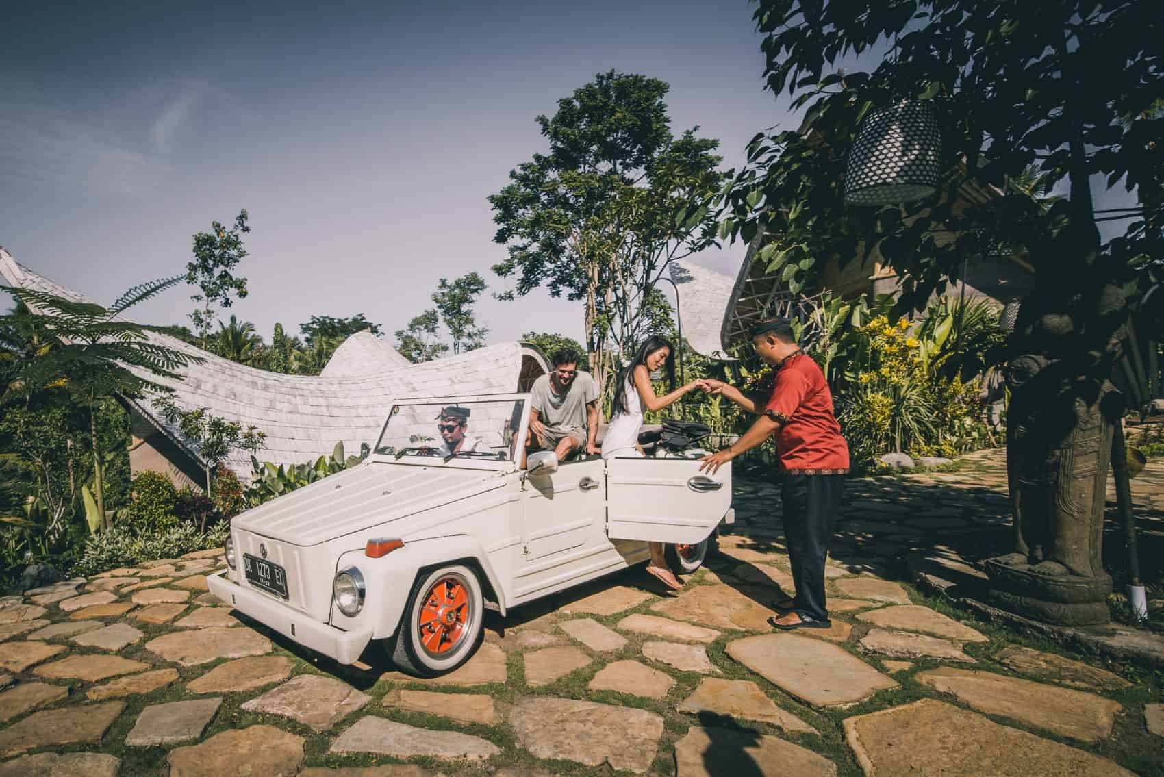 White Volkswagen Car Bali Tours Eco Wellness Retreat Ulaman Din Magnatta Owner