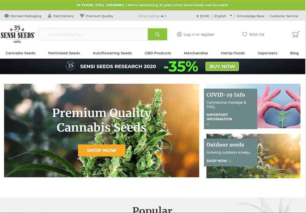 screenshot website Seeds CBD oil tinctures drops best buy purchase