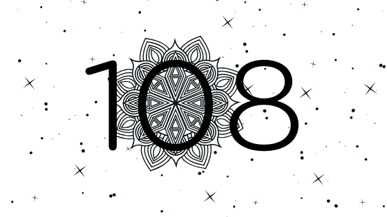 number 108 black on white meaning of spiritual yoga symbols & images