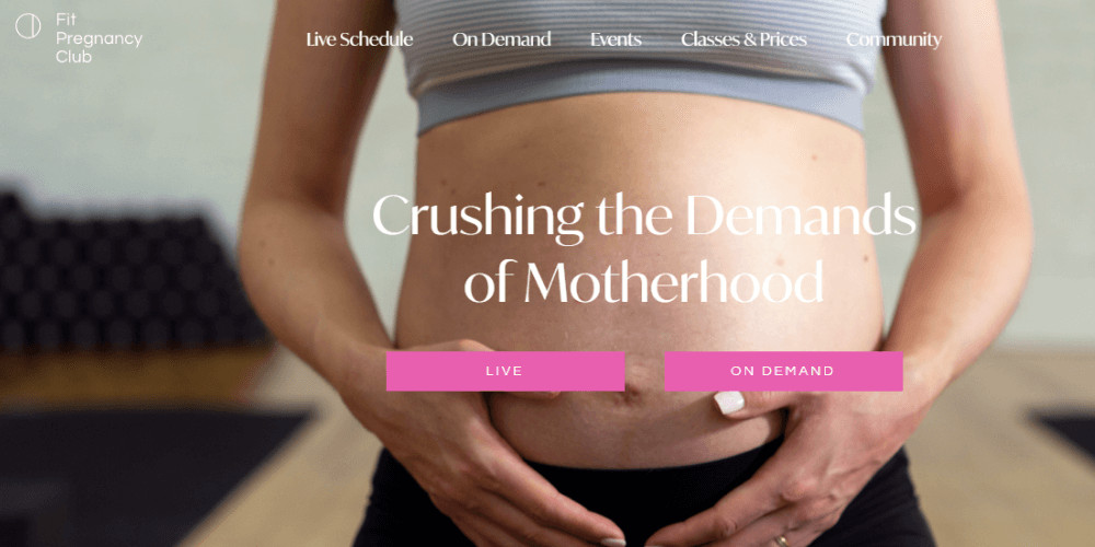 Mother to be
Screenshot of the website FPC with a pregnant woman exercising