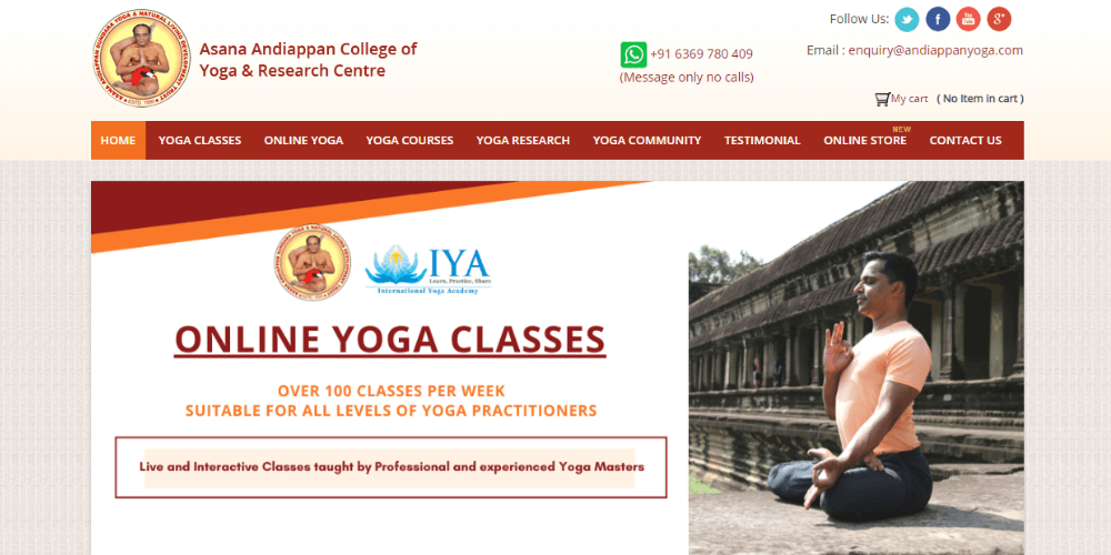 Screenshot take from the website andiappan yoga with a man practicing yoga Mother to be