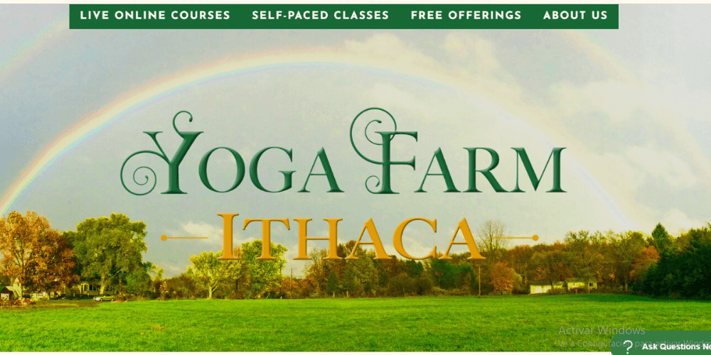 website screenshot of Yoga Farm Ithaca online yoga teacher training instructor certification