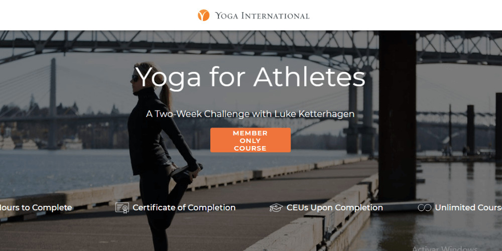 website screenshot of Yoga for Athletes online yoga teacher training instructor certification