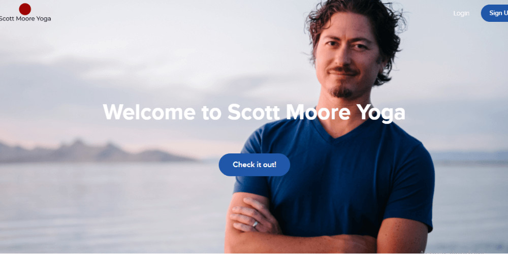 website screenshot of Scott Moore Yoga