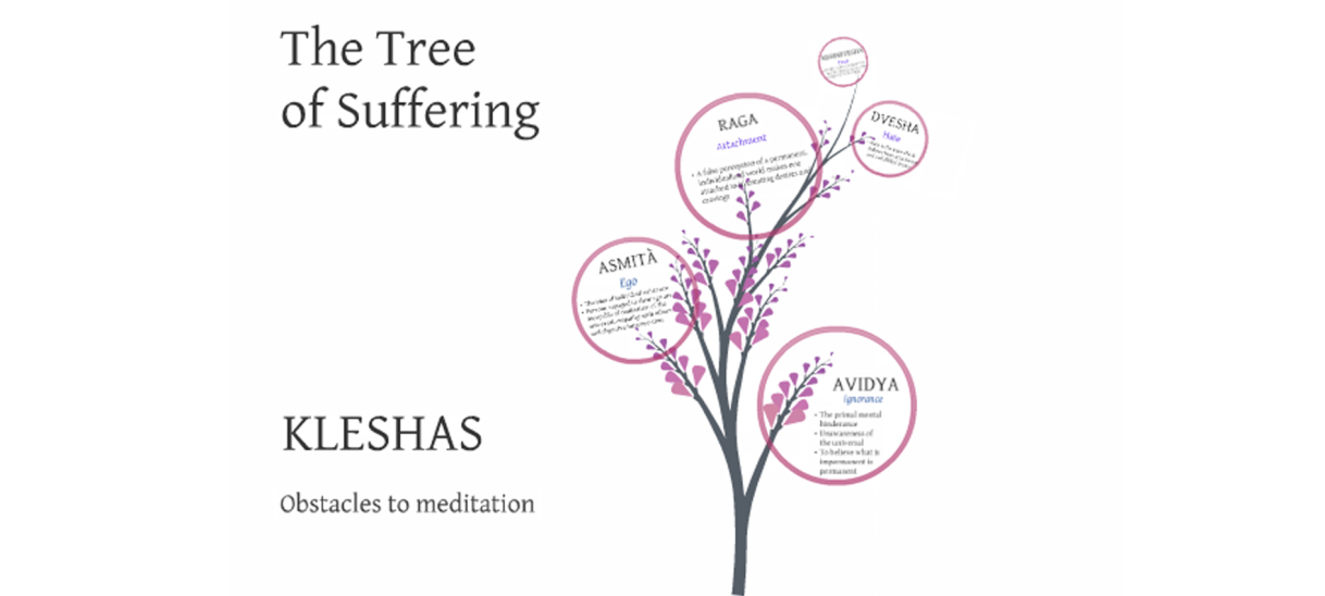 tree of suffering woman open arms outdoor kleshas, klesha meaning 5 five yoga afflictions sutras define in yoga afflictions avidya teymology of samskara buddhism vrittis three root lobha cuases of