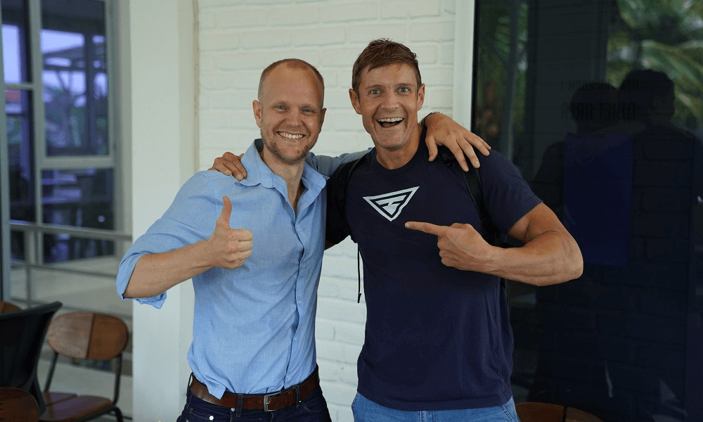 Coach Obed Abbo with workshop attendee From dream to reality