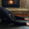 lauren studying for myvinyasa practice online teacher training at home