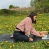 Cat Gavriusova learning online with the Uplifted Pregnant and Powerful prenatal yoga teacher training by Brett Larkin, certified by Yoga Alliance YACEP.