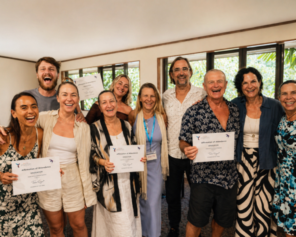 PSYCH-K workshop graduates celebrating with certificates after completing Basic and Advanced training.