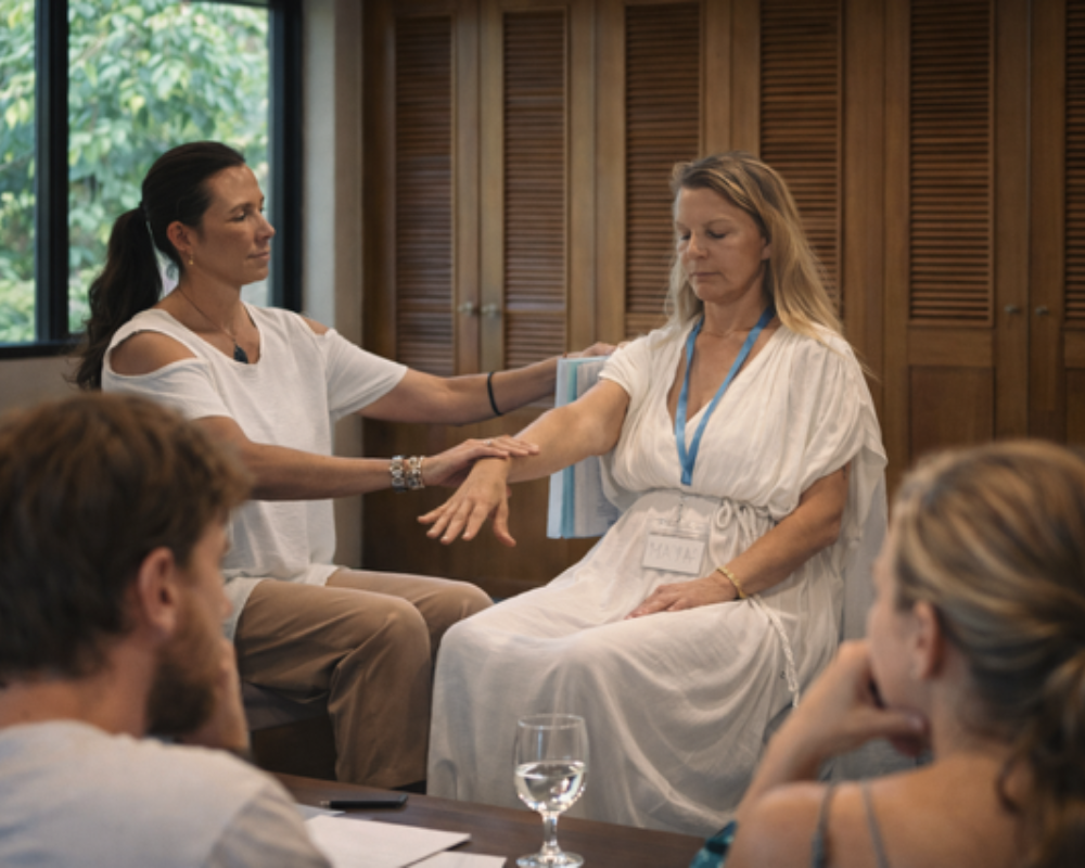 PSYCH-K workshop practice session showing a guided subconscious transformation process.