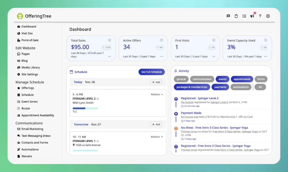 OfferingTree dashboard
