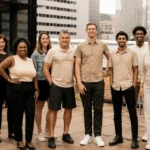 The OfferingTree team, including co-founders Chris Appiah, Alex Haley, and Tom McCook, standing together at the company's headquarters.